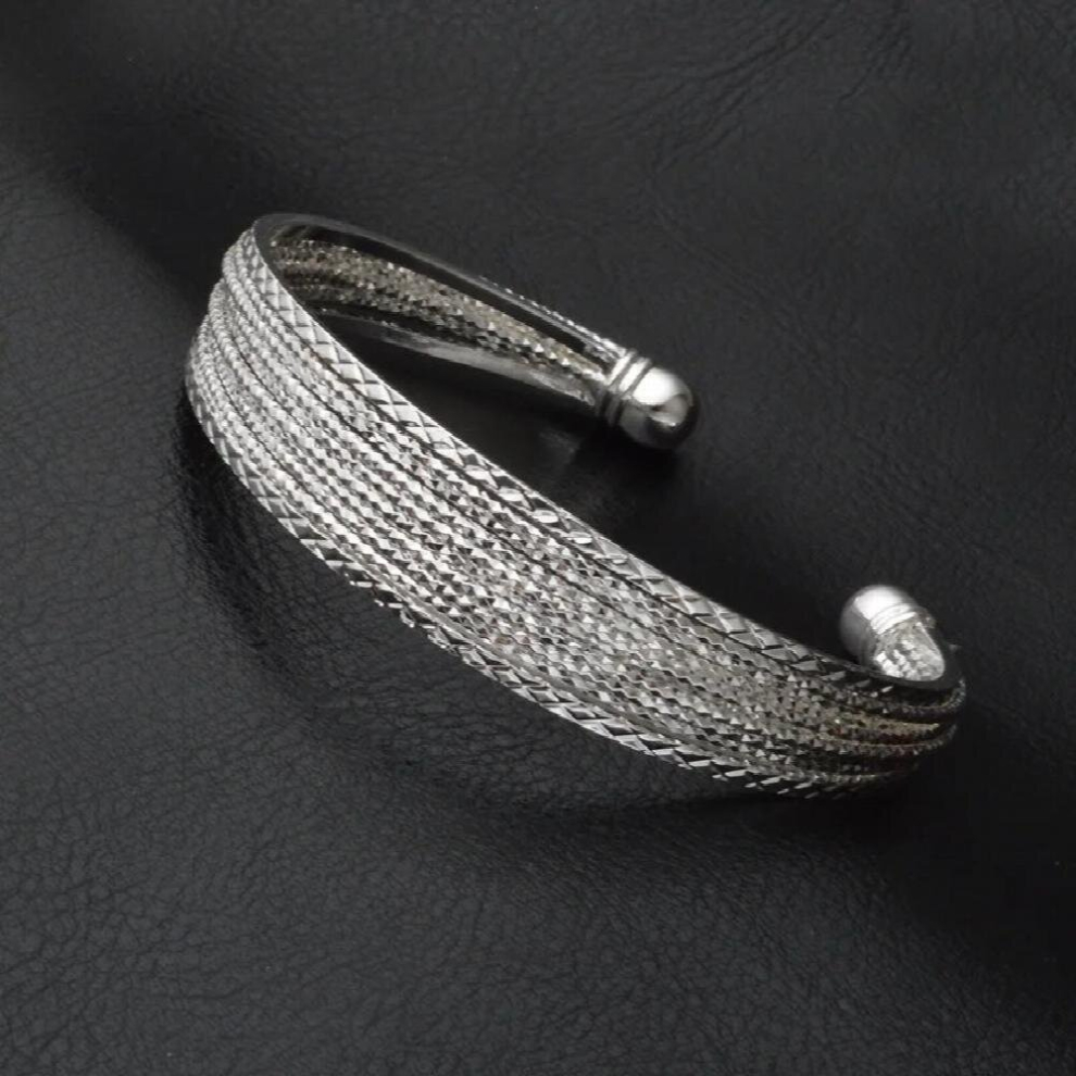 High sterling silver bracelet European and American silver-plated open flower line bracelet-image-OPC-PCSM2QF-NEW