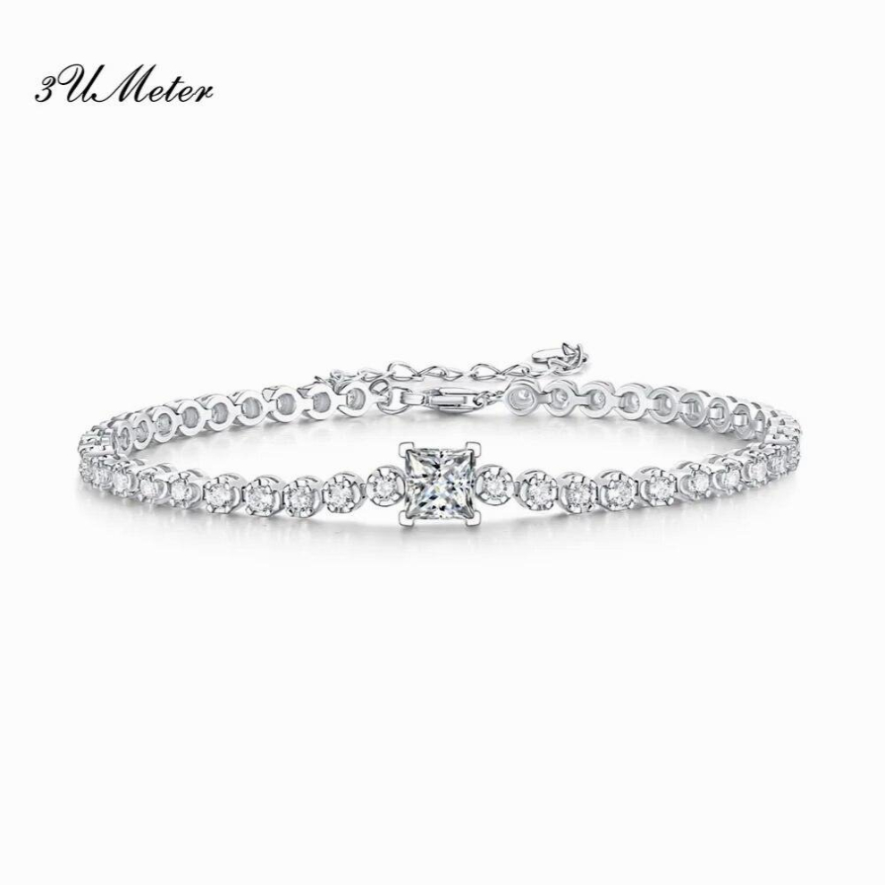5.5mm Moissanite Bracelet Sparkling Full Diamond 925 Sterling Silver Bracelet Wedding Engagement Party Jewelry For Women-image-OPC-PCSM57Y-NEW