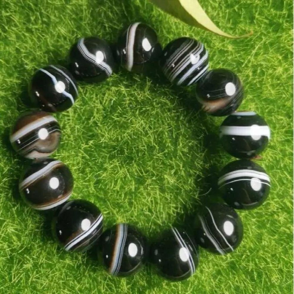 Natural Twined Agate Round Beads Single Ring Bracelet Joker Bracelet for Men and Women-image-OPC-PCSM5P2-NEW