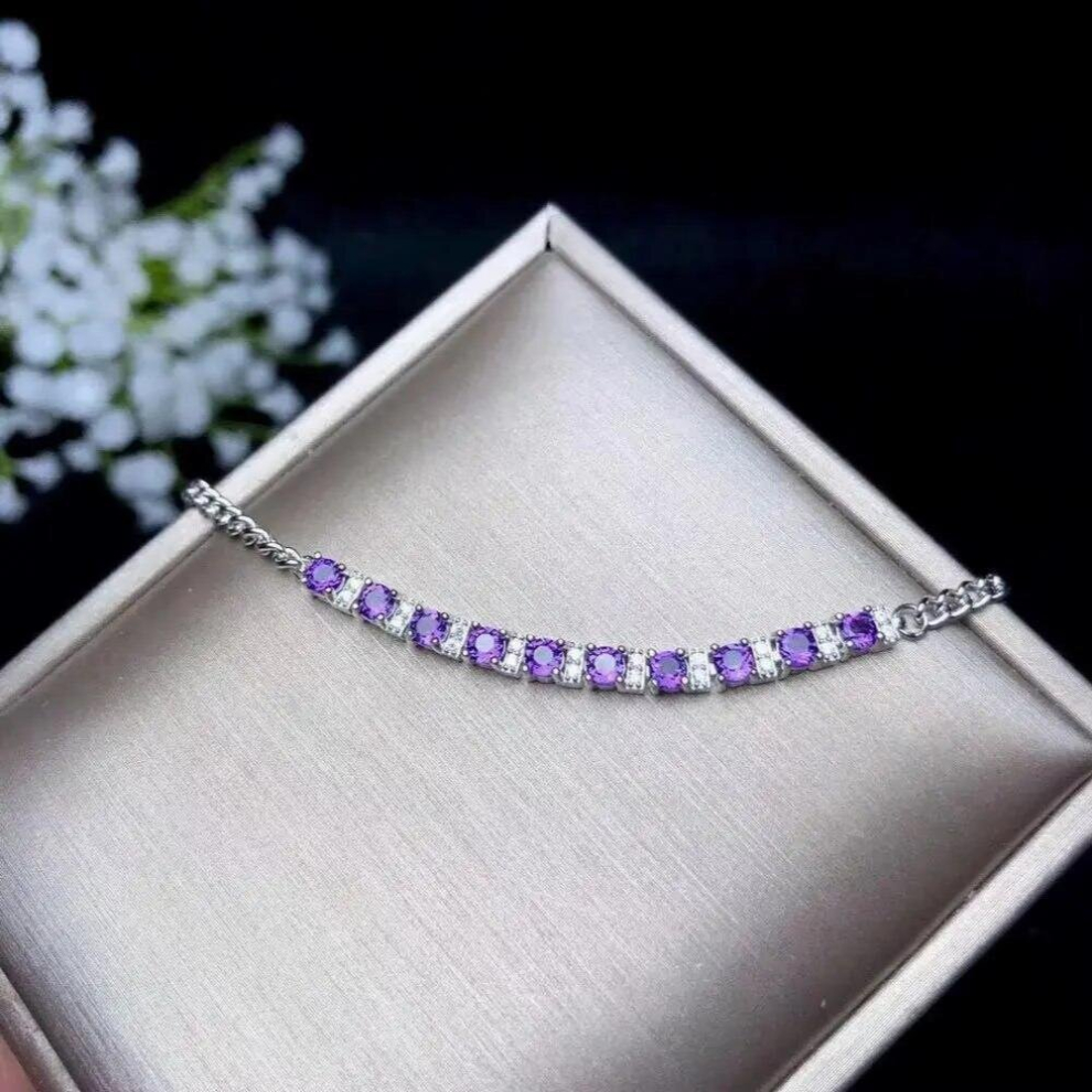 Natural Ametrines Crystal Stone Jewelry Bracelet 3mm*3mm for girl-image-OPC-PCSM5Y7-NEW