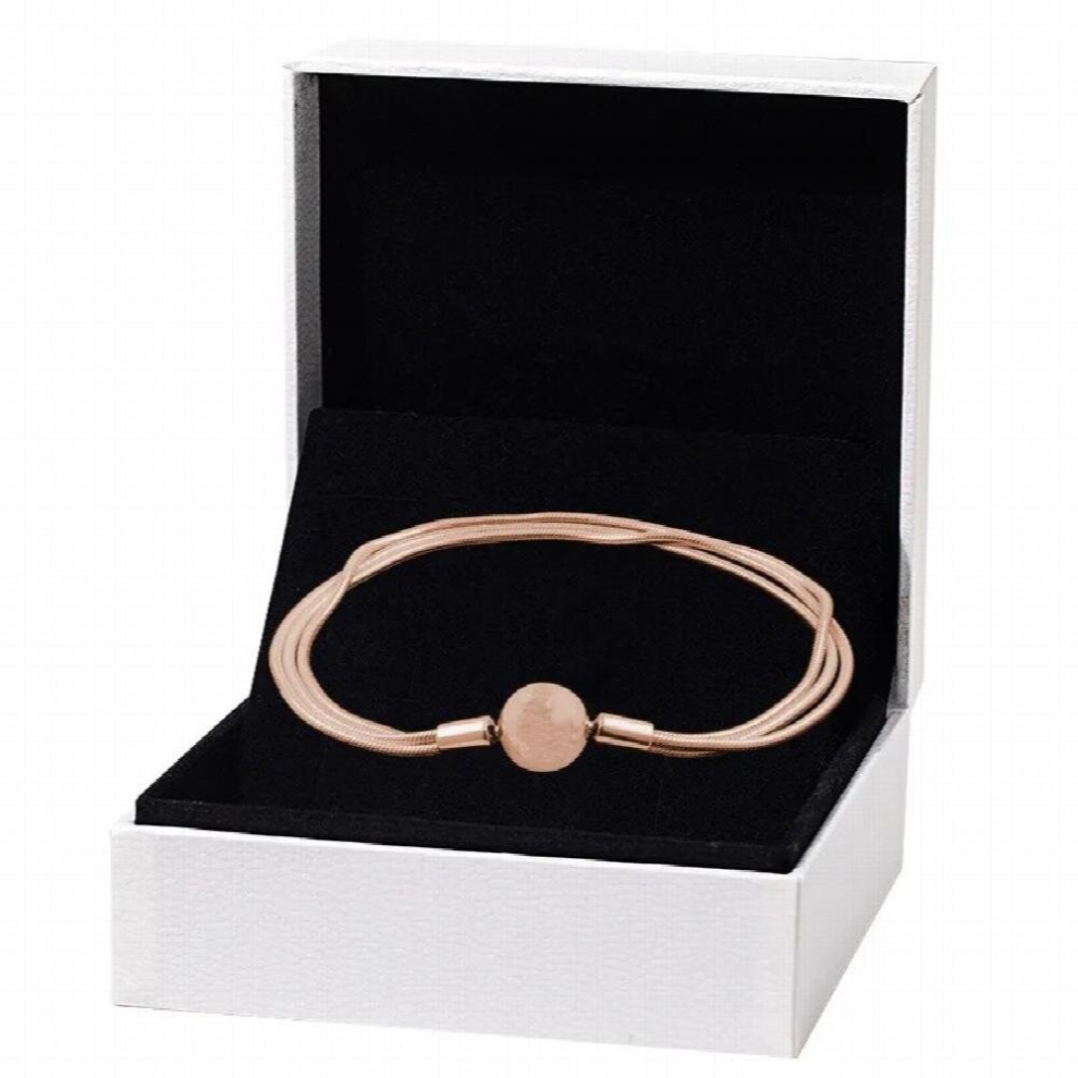 Rose Moments Snake Chain Bracelets For Women Fit 925 Sterling Silver Charm Beads DIY Gift Spring Collection Fine Jewelry-image-OPC-PCSM66N-NEW