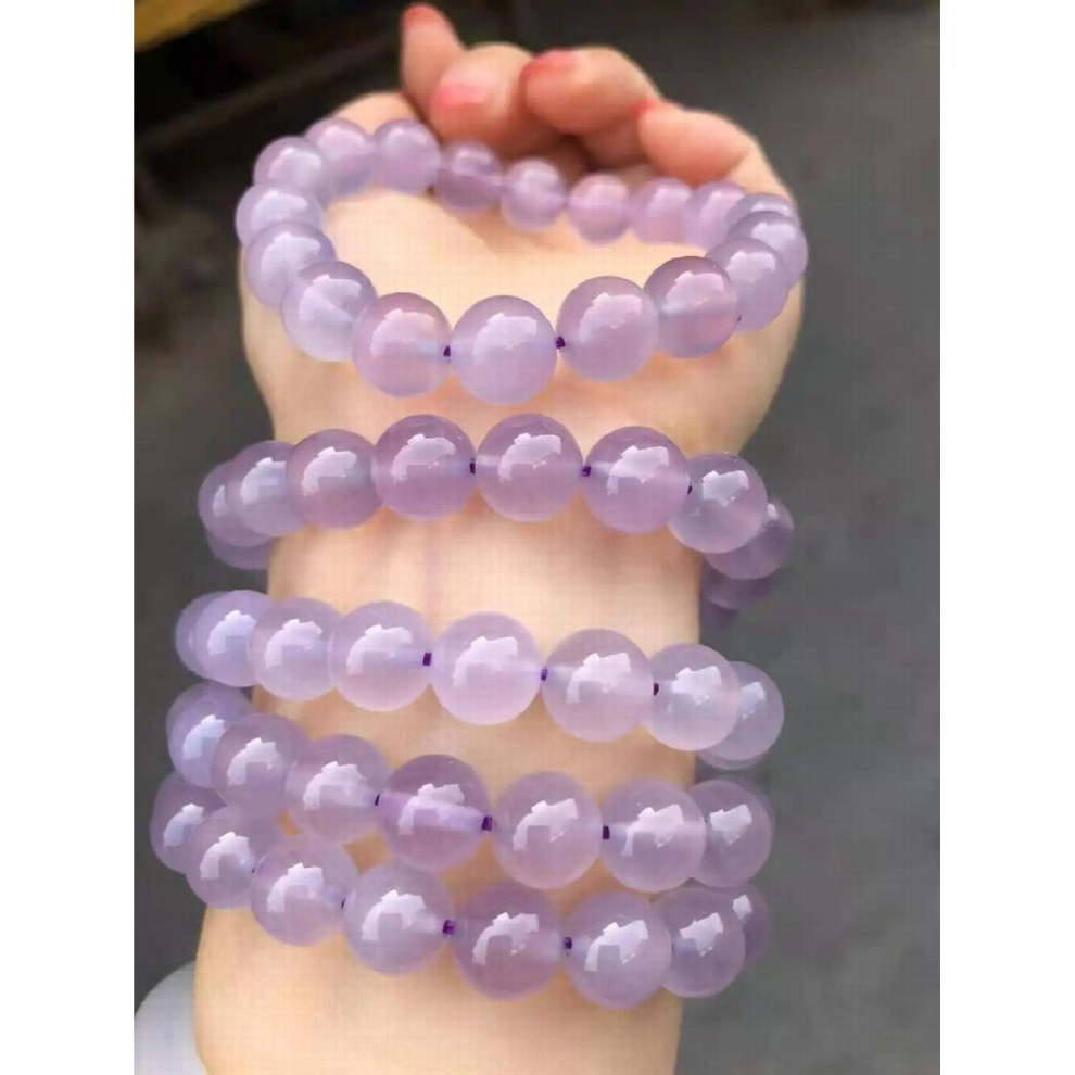 Natural 5A Chalcedony Real jade bracelet violet jade beads bracelets women jade jewelry jadeite jade bangles