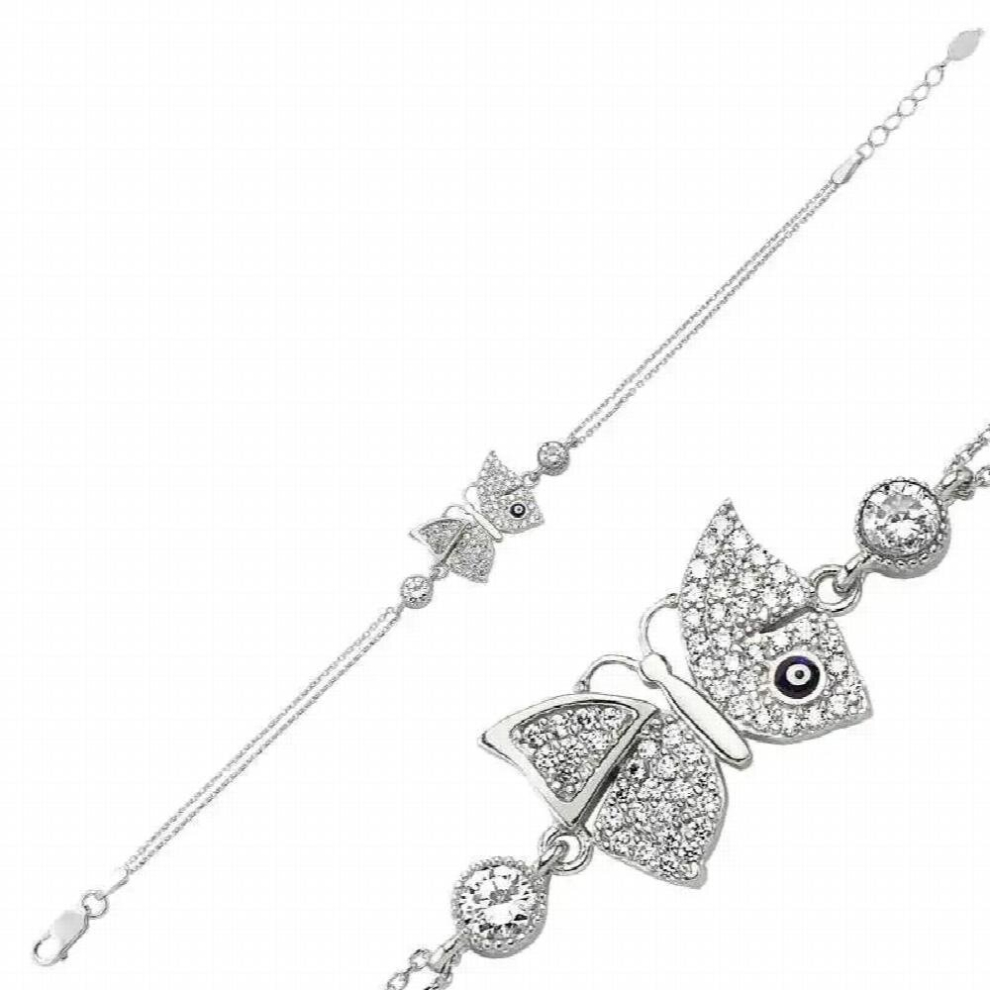Silverlina Silver Butterfly Womens Bracelet-image-OPC-PCSM6TC-NEW