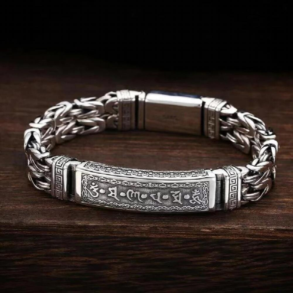 S925 Silver Jewelry Mens Bracelet Domineering Thai Silver Retro Buckle Silver Chain Bracelet Birthday Gift-image-OPC-PCSM8HC-NEW