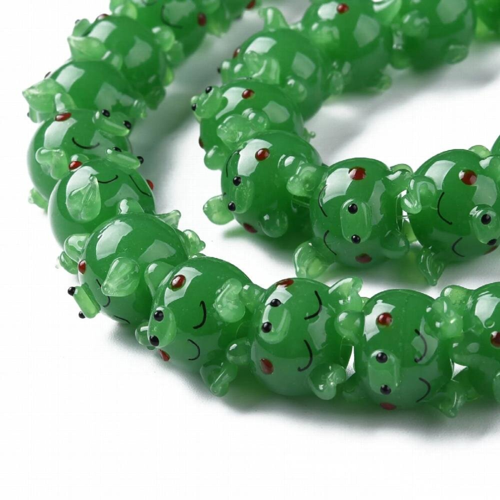 34Pcs Lovely Little Pig Bumpy Lampwork Glass Spacer Beads for Earring Necklace DIY Jewelry Making Findings