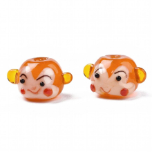 30pcs Cartoon Monkey Head Bumpy Lampwork Beads Earring Necklace Bracelet Jewelry Findings for DIY Schoolgirl Jewellery