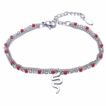 High Boho Stainless Steel Chain Bracelets For Man Women Silver Jewelry DIY Oval Chain Adjustable Beaded Bracelet
