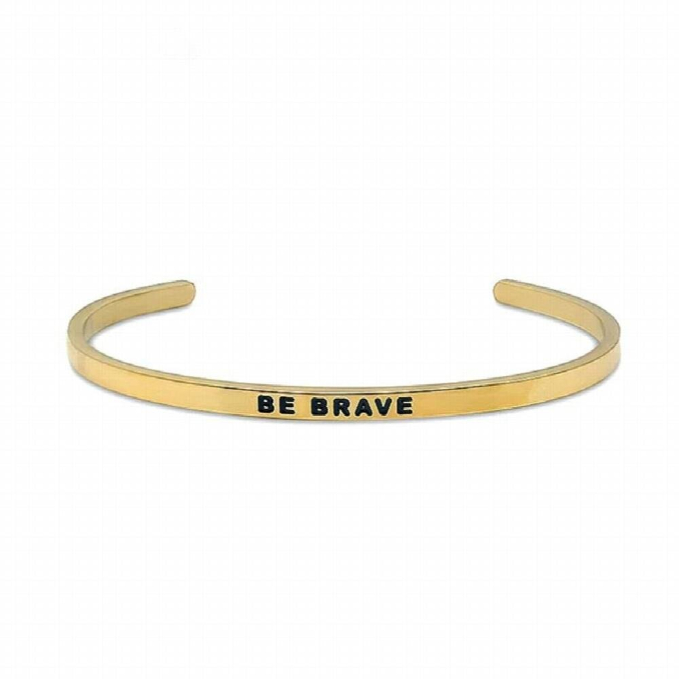 Smooth Cuff Bracelet For Women Statement Jewelry Femme Laser Do BETTER YOURSELF BE Epoxy BRAVE Bangle-image-OPC-PCSMFTG-NEW