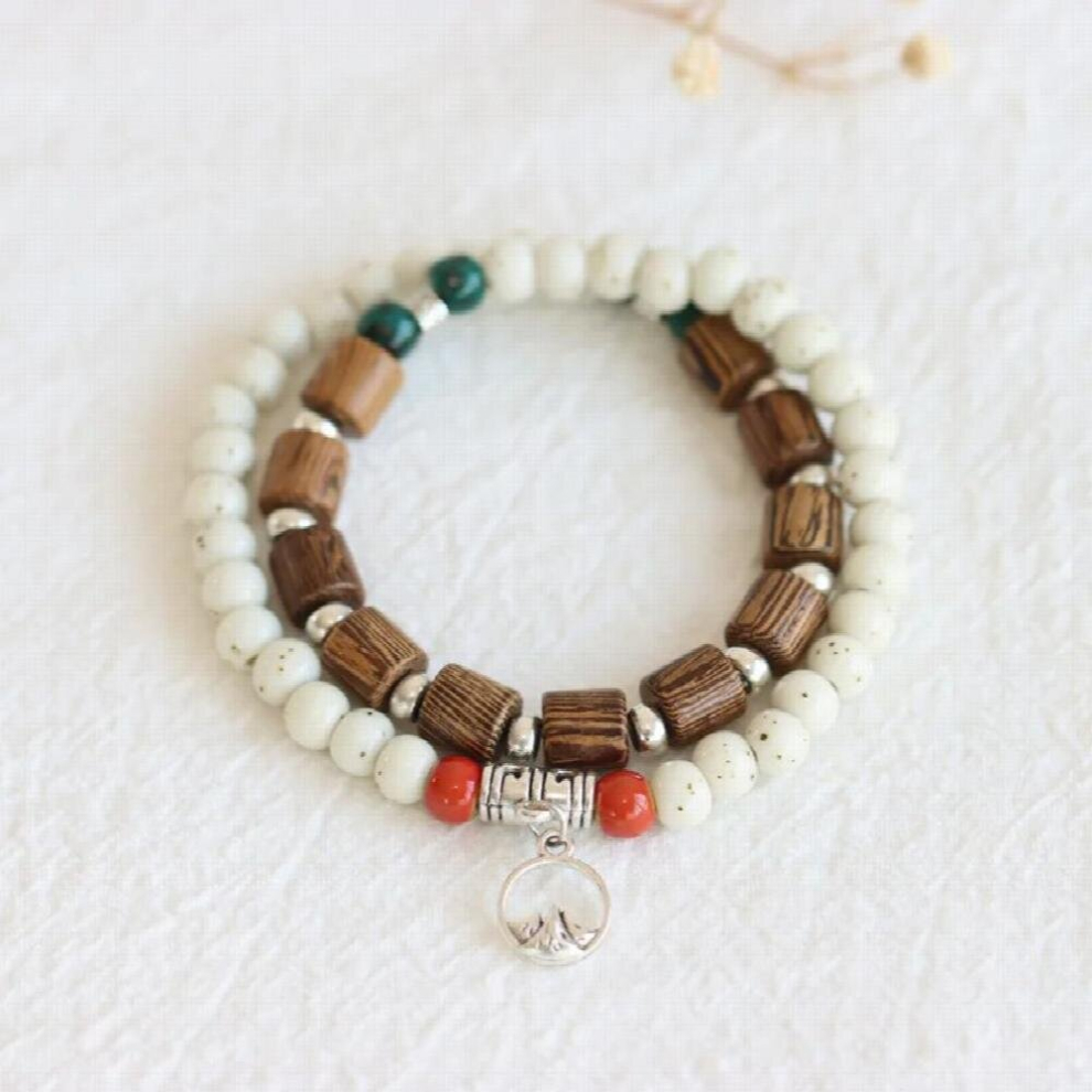 Vintage Style Double-layer Colorful Ceramic Beads Bracelet for Girls Jewelry Gift-image-OPC-PCSMHGR-NEW