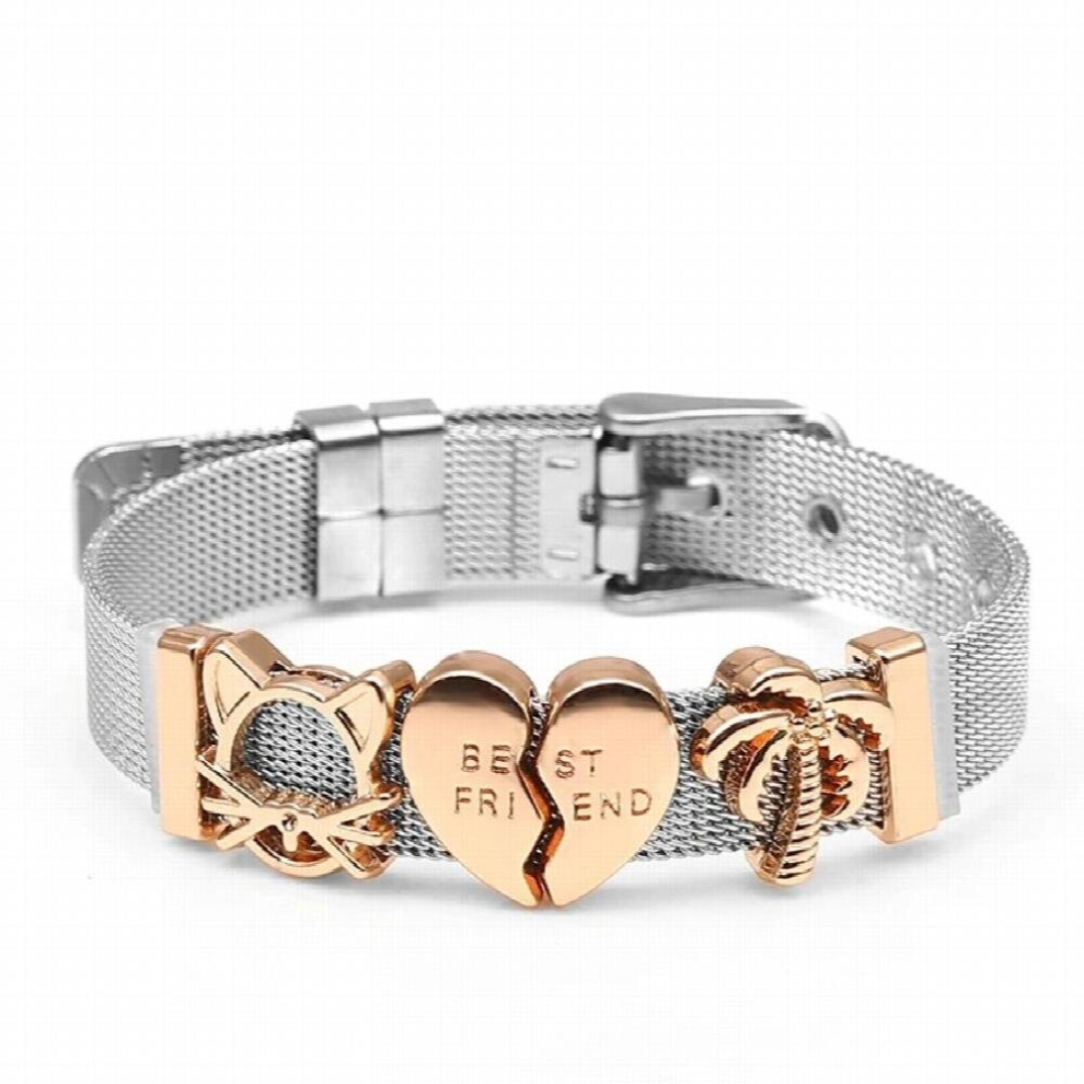 Hot Stainless Steel Mesh Bracelets For Women Men Water Lucky Charm Watch Belt Heart Beaded Bracelet Bangle Jewelry-image-OPC-PCSMHRV-NEW