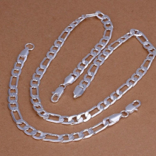 hot sterling Silver Plated necklace bracelets 8MM chain Christmas wedding men Women charm jewelry sets