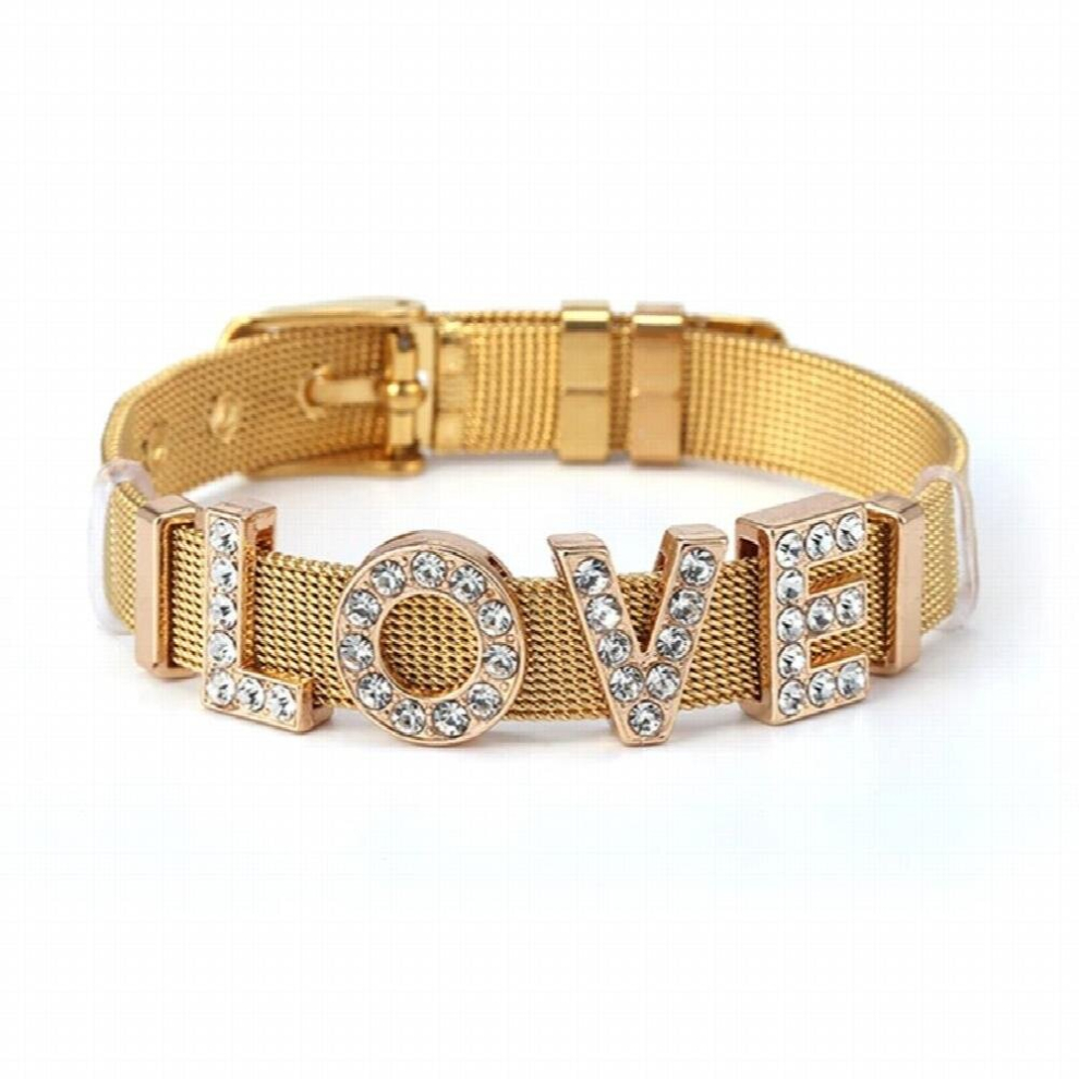 High 10mm Mesh Bracelet With English Alphabet LOVE Charm Slide Beads Fit DIY Jewelry Gift For Women-image-OPC-PCSMJRP-NEW