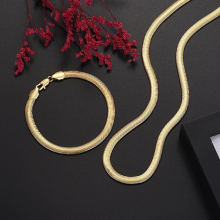 Classic 6MM snake bone Necklaces bracelets 925 sterling silver plated 18K Jewelry sets for Men Women Does not fade
