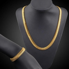 925 sterling silver plated 18K Noble 6MM snake bone chain Necklaces bracelets Jewelry sets for Men Women Does not fade