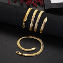 Hot 925 silver plated 18K Classic 6MM snake bone chain Necklaces bracelets Jewelry sets for Men Women Does not fade