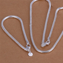 High Fine 3MM Snake bone chain 925 Sterling Silver Bracelets necklaces Jewelry sets for men women party
