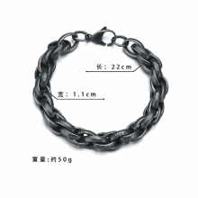 JS815 Man Father Party Birthday Wedding Gift 11mmChain Titanium Stainless Steel Necklace+Bracelet Jewelry Set