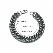 JS813 Man Father Party Birthday Wedding Gift 14mmChain Titanium Stainless Steel Necklace+Bracelet Jewelry Set