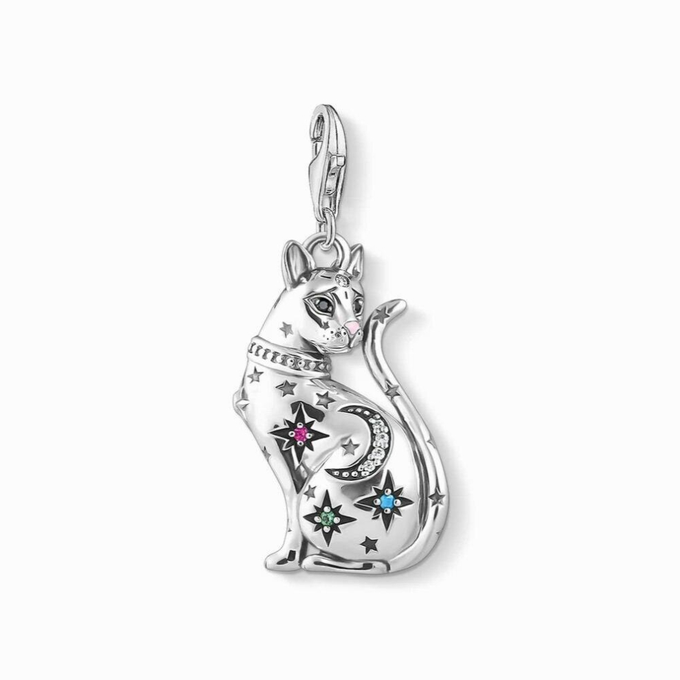 Charms Pendant Magic Cat 925 Sterling Silver Golden Fit Bracelet Necklace Lucky Jewelry Gift For Women Bijoux