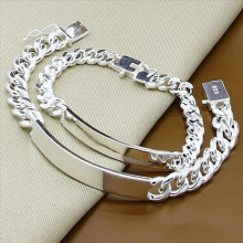 Hot Selling 925 Silver Jewelry Set Classic 10mm Sideways Side Chain Bracelet Sets For Men High Jewelry