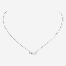 Messica2022 French Classic Sliding Diamond Necklace for Ladies - Elegant Noble Jewelry, Ideal Holiday Gift (Silver/Rose Gold/Gold)