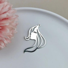 DIY Alloy Jewelry Accessories K Golden Hollow Girl Face Alloy Small Pendant Pendant Necklace Accessories