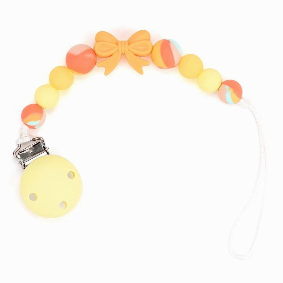 Teeth Glue Chain Baby Teething Toys Boiled Silicone Anti-Drop Chain Teeth Glue Anti-Lost Rope Baby Pacifier Chain Clip Cartoon Multicoloured