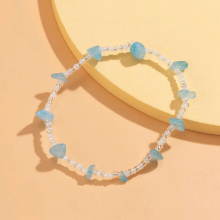 Irregular Gravel Chips Stone Anklets Transparent Seed Beads Foot Chain Anklets for Women Girls Jewelry Gift