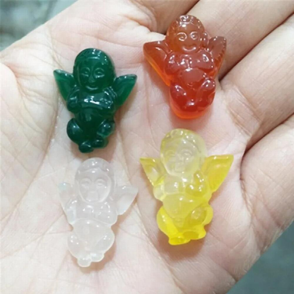 Natural Agate Small Angel Jade Pendant Wenwan Accessories Bag Hanging Mobile Phone Hangingcb17# Multicoloured 885673243967