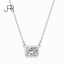 Classic 925 Sterling Silver 5*6.5MM Sapphire Pink Gemstone Pendant Necklace For Women Girls Fine Jewelry Birthday Gift