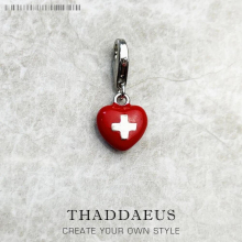 Red Cross Heart Pendant Charm For Boys Girls Kids Children Jewelry Summer 925 Sterling Silver Gift