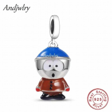 Fit Bracelet 925 Silver Cartoon Game Enamel Dressing Boy With Cap Dangle Charm Pendant Bangle Jewelry Berloque