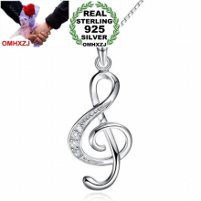 Treble Clef Note Woman Girl Gift Zircon 925 Sterling Silver Pendant Charms PE115 ( NO Chain Necklace )