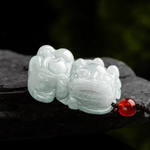 Natural Myanmar A Jadeite Glutinous Seed Small Bully Pixiu Pendant Jade Fortune Pendant For Men Women Charms Jewelry Drop