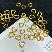 1PCS Arrival Real 24K Yellow Pendant Women Girl Luck Heart Smooth Bead / Very Small