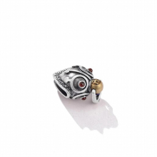 925 Silver Lucky Buddhist Wanzi Symbol Bell Charm Small Thai Silver Good Luck Small Pendant Amulet
