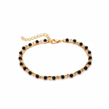 acrylic beaded double layer anklet sweet romantic girls jewelry 2 colors