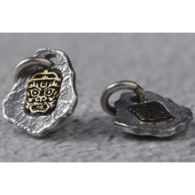 Solid 925 Sterling Silver Tibetan Zaki Lam Charm Buddhist Jazzlam Wealth Buddha Good Luck Amulet Pendant