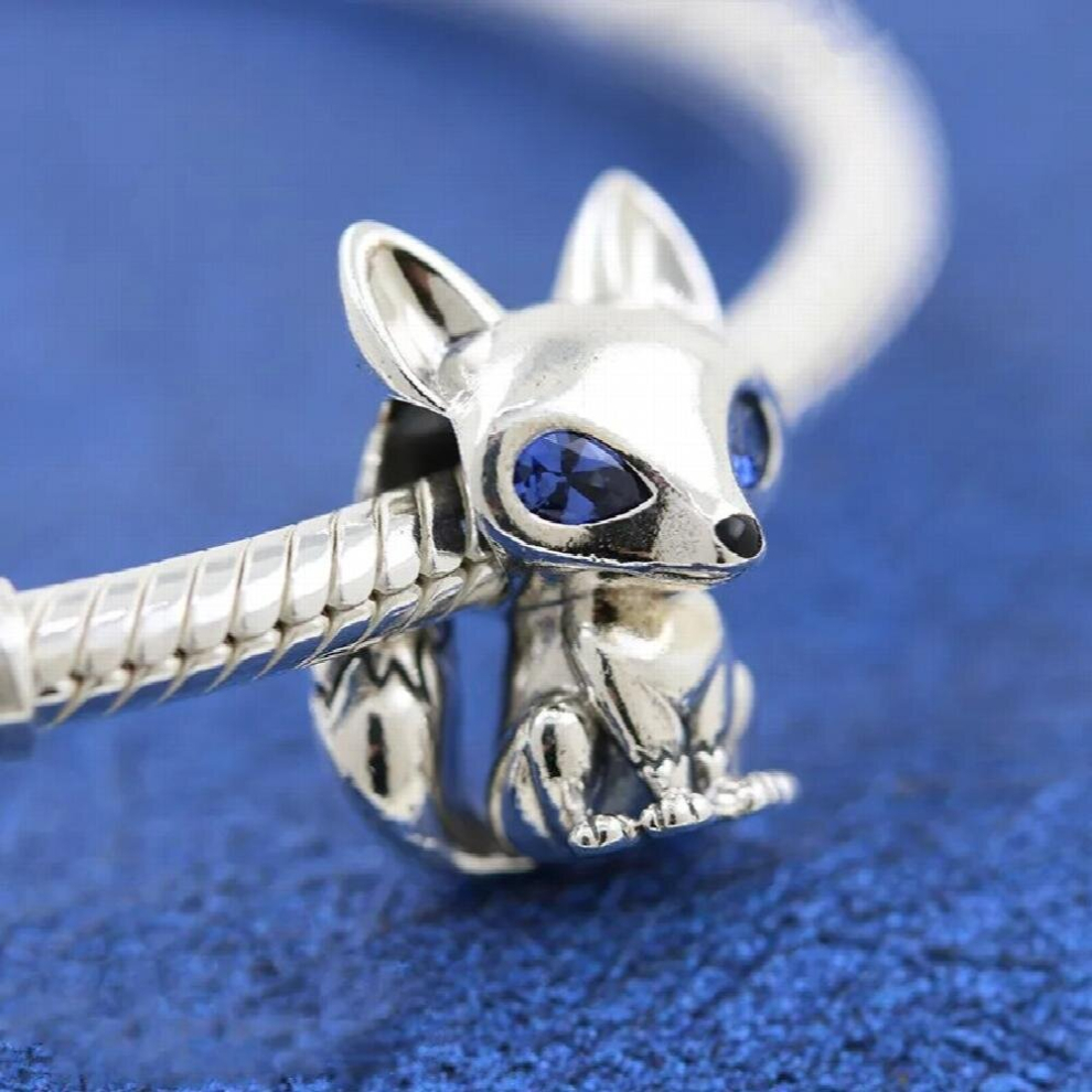 Autumn 100% 925 Sterling Silver Blue-Eyed Fox Charms Beads Fit Bracelet DIY Fine Jewellery For Women Gift-image-OPC-PCSNFY9-NEW