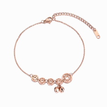 Chinese Ethnic Coins Bells Charm Anklet For Women Girls Stainless Steel Link Chain Summer Foot Jewelry YA19002