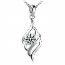 Angel Feathers OL Woman Girl Gift Zircon 925 Sterling Silver Pendant Charms PE135 ( NO Chain Necklace )