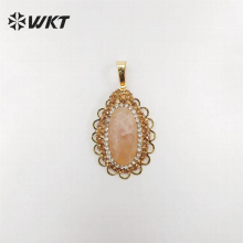 WT-P1856 natural gemstone Pendant for girl party gold-plate pendant dancing party jewelry INS