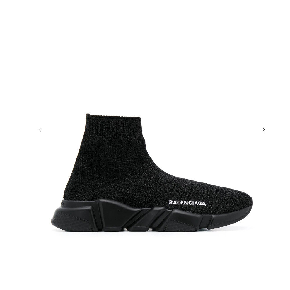 (UK6.5=EUR39) All Black Womens mens Designer Knit Speed Sock Runner shoes