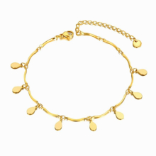 Stainless Steel Wate Drop Charm Anklet Foot Jewelry For Women Girls Bohemia Beach Chain Link Anklets VA21032