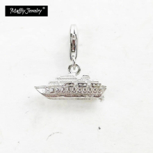 Charms Pendant Steamship 925 Sterling Silver Fit Bracelet Fine Jewelry Accessories For DIY Gift For Men Woman