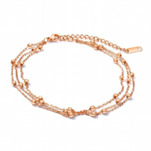 Charm Multilayer Stainless Steel beads Anklets For Women Rose Ladies Foot Jewelry girl Gift