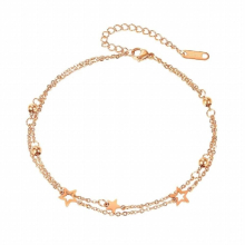 Star Multi-layered Anklet Rose Stainless Steel Jewelry Woman Gift Not Fade
