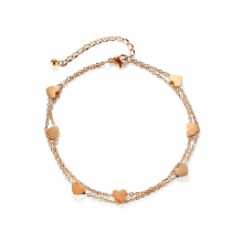 Heart-shaped Double Chain Temperamental Anklets Stainless Steel Jewelry For Woman Gift Not Fade