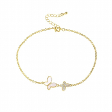 Arrival High Zircon Double Butterfliers Anklets Bracelets for Women Girls Jewelry