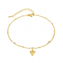 Jewelry Inlaid Zircon Three-Dimensional Love Heart Stainless Steel Anklets Women